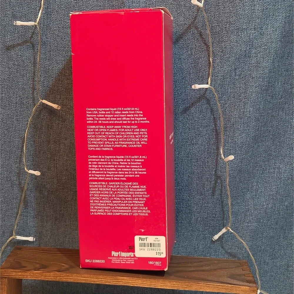 Pier 1 Imports Apple Cinnamon Reed Diffuser Red Glass